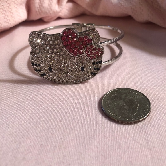 Crystal Adorned Hello Kitty Cuff Bracelet - Picture 9 of 10